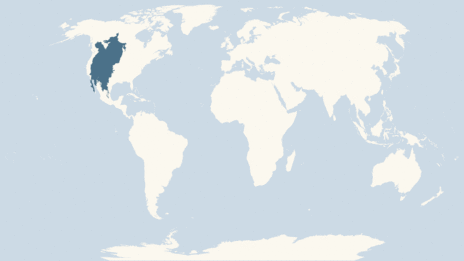 Map showing the distribution of the Bighorn sheep taxa