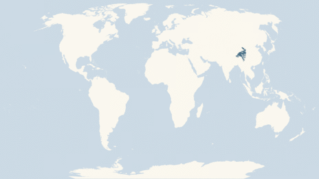 Map showing the distribution of the Yunnan snub-nosed monkey taxa