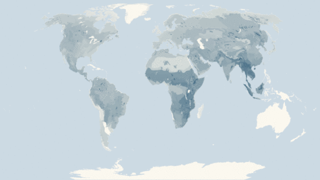 Map showing the distribution of the Carnivora taxa