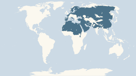 Map showing the distribution of the Common crane taxa
