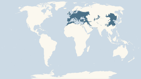 Map showing the distribution of the Kingfisher taxa