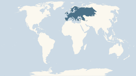 Map showing the distribution of the Smooth snake taxa