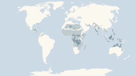 Map showing the distribution of the Crocodiles taxa