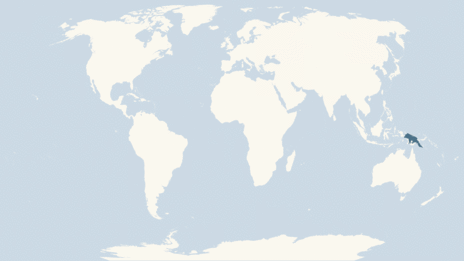 Map showing the distribution of the Doria's Tree-Kangaroo taxa