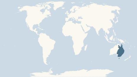 Map showing the distribution of the Eastern grey kangaroo taxa