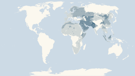 Map showing the distribution of the Hedgehogs and moonrats taxa