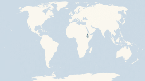 Map showing the distribution of the Gelada baboon taxa