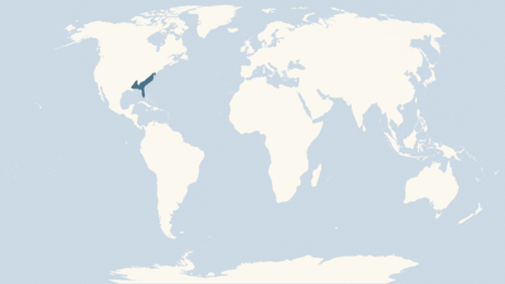 Map showing the distribution of the Gopher tortoise taxa