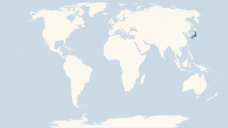 Map showing the distribution of the Japanese giant salamander taxa