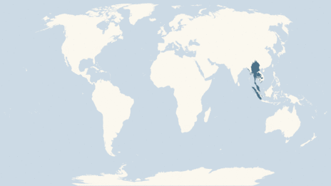 Map showing the distribution of the Lar gibbon taxa