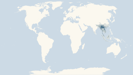 Map showing the distribution of the Lutungs taxa