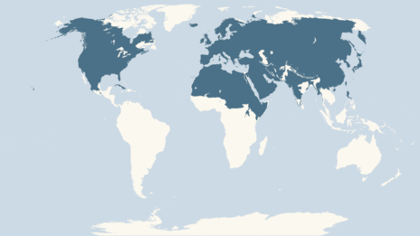 Map showing the distribution of the Mallard taxa