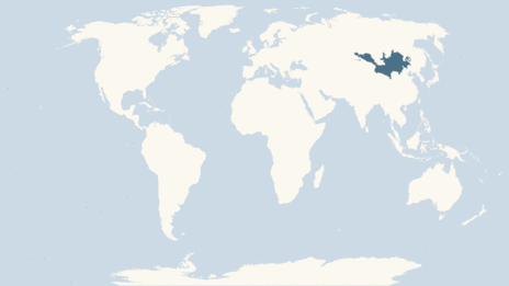 Map showing the distribution of the Mongolian gazelle taxa
