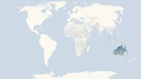 Map showing the distribution of the Monitor Lizards taxa