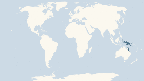 Map showing the distribution of the Amethystine python taxa