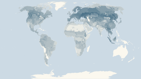 Map showing the distribution of the Weasel family taxa