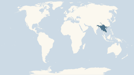 Map showing the distribution of the Phayre's leaf monkey taxa