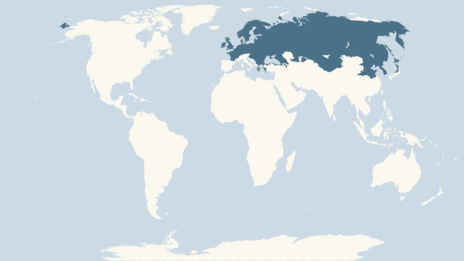 Map showing the distribution of the Red squirrel taxa
