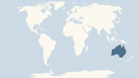Map showing the distribution of the Sand goanna taxa