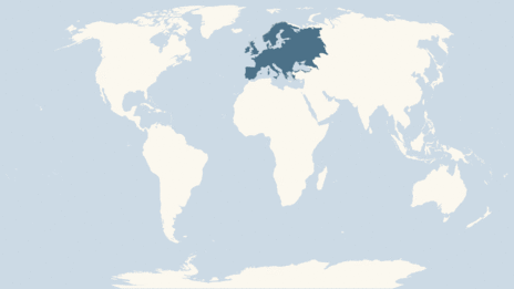 Map showing the distribution of the Soprano pipistrelle taxa