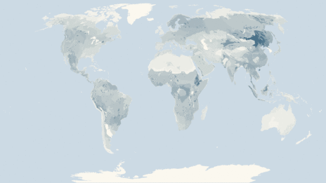 Map showing the distribution of the True owls taxa