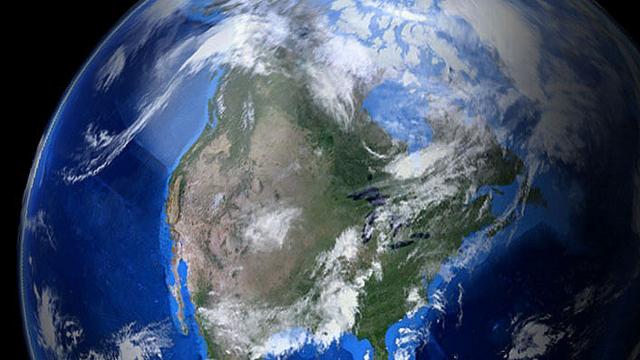Photograph of Earth showing the location of the Nearctic ecozone