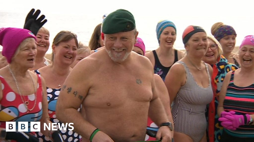 Former Royal Marines Commando With Cancer Completes Cold Dips Challenge