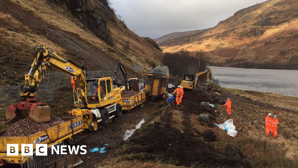 Train Could Be Moved After Landslip On West Highland Line Bbc News