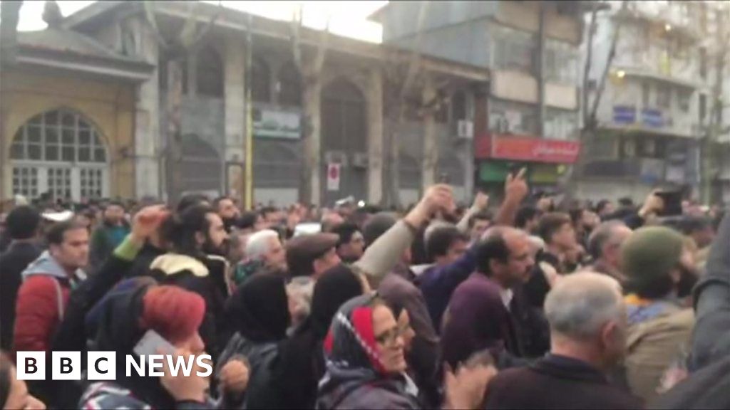 Iran Protesters Chant In The Streets Of Rasht BBC News