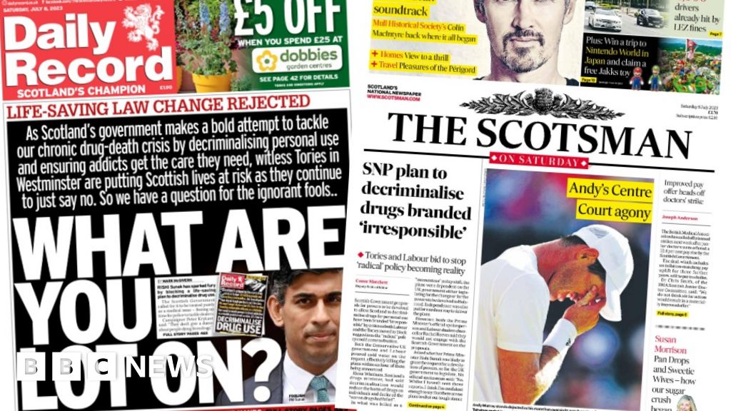 Scotland S Papers Drug Call Dismissed And Murray S Wimbledon Agony