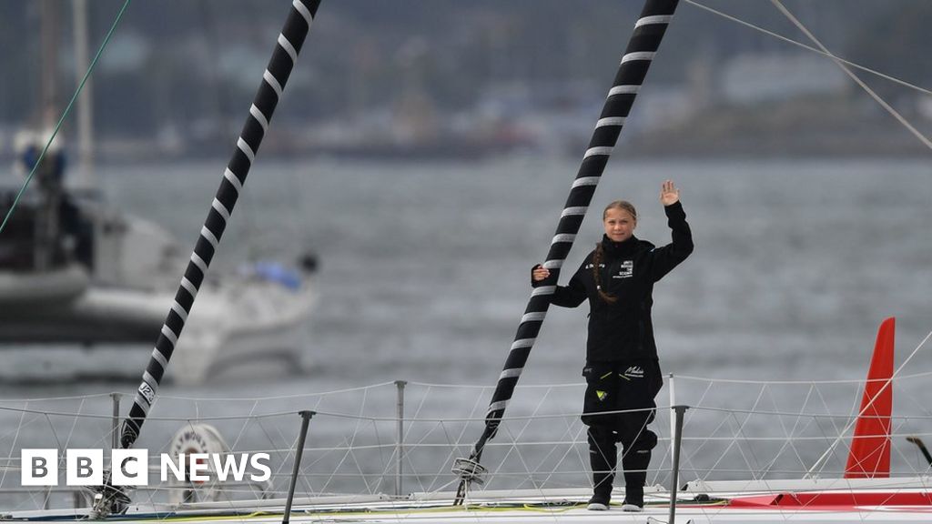 Greta Thunberg Climate Change Activist Sails Into New York City Bbc News