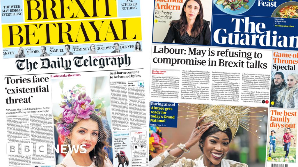 Newspaper Headlines Brexit Extension Leads Many Papers Bbc News