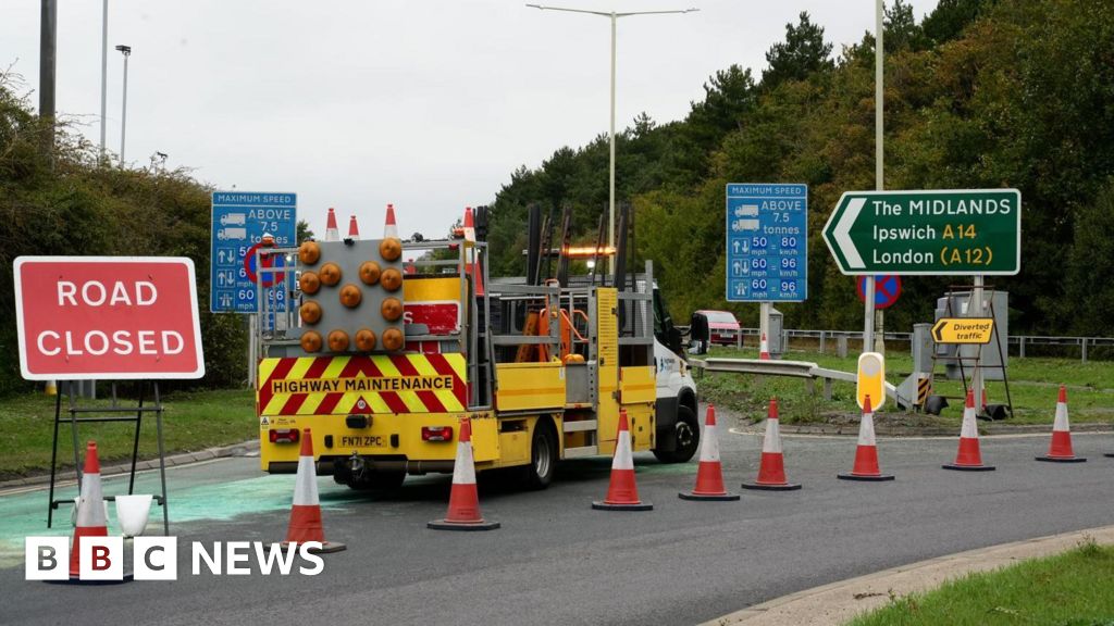 A14 Near Port Of Felixstowe Reopens After Fuel Spill BBC News