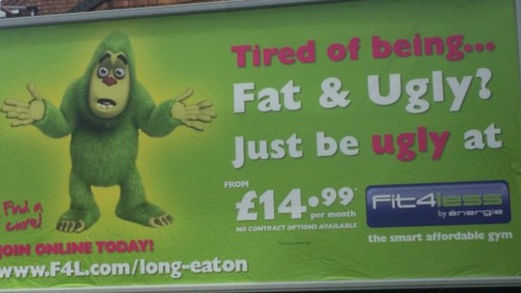 'Disgust' over 'fat & ugly' Fit4Less advert