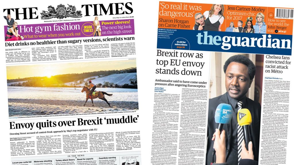 Newspaper headlines: EU ambassador's resignation dominates press