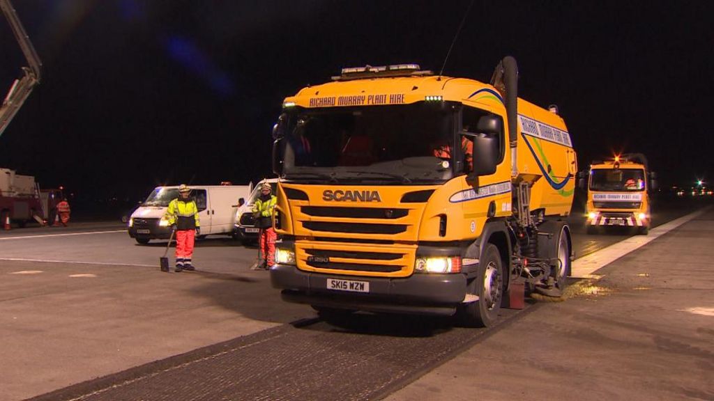 Runway at Glasgow Airport replaced as Scotland sleeps