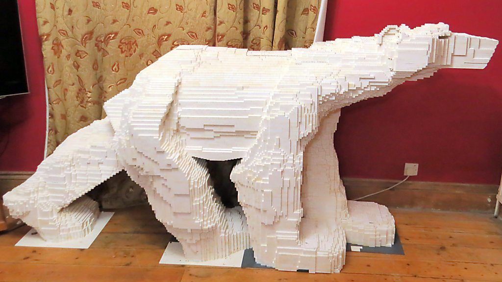 Giant Lego polar bear built by Huntingdon couple