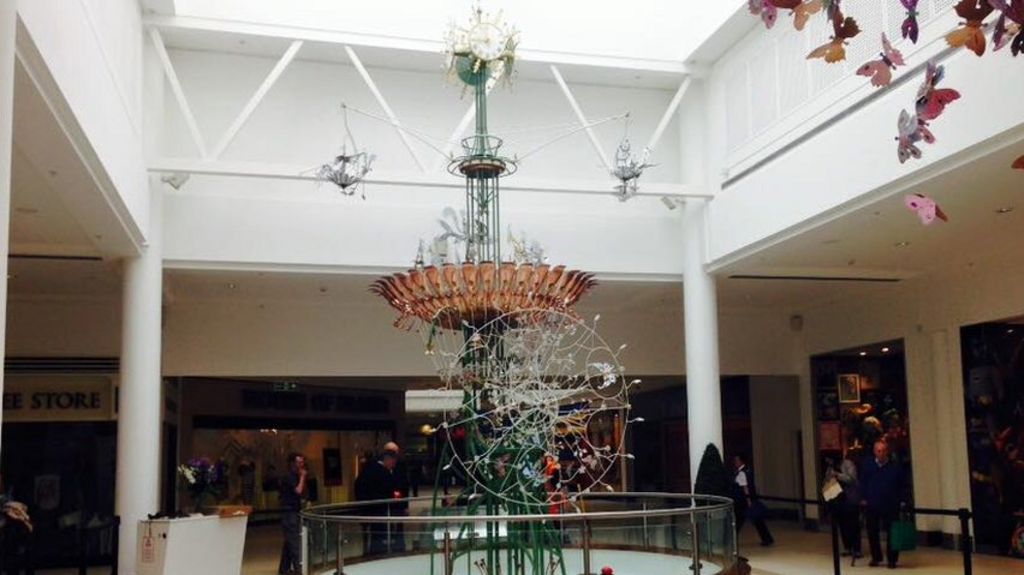 Nottingham's Emett Clock returns to Victoria Centre - BBC News - BBC News