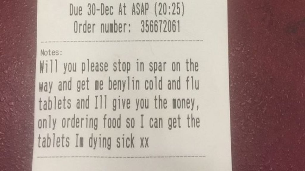 Belfast chip shop goes viral after delivery order for cold and flu tablets