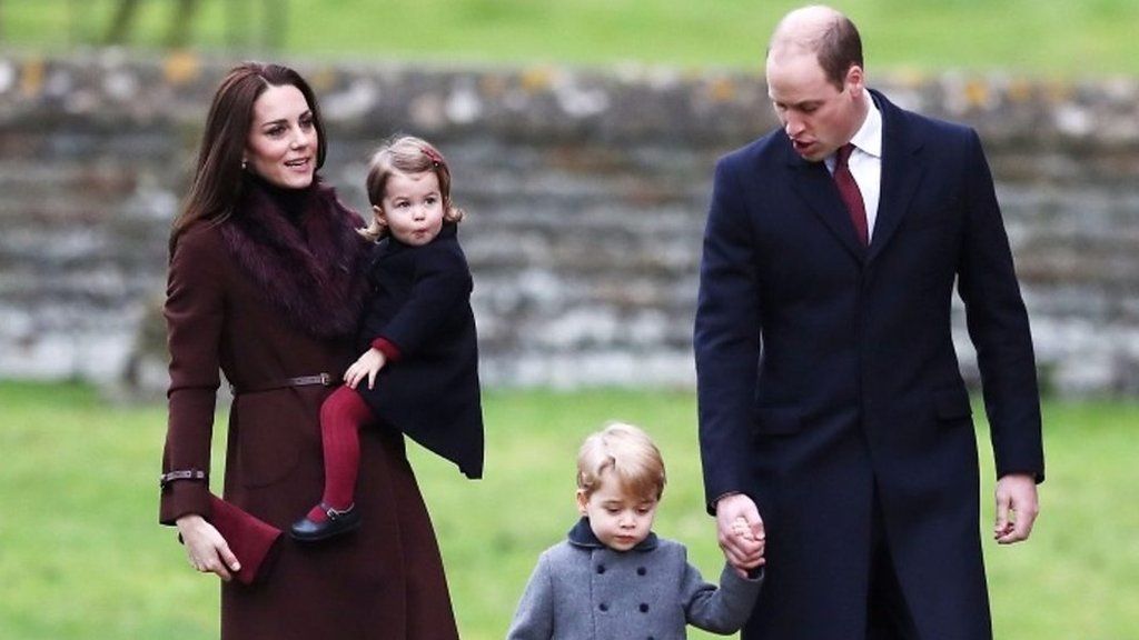 William and Kate arrive for Christmas service