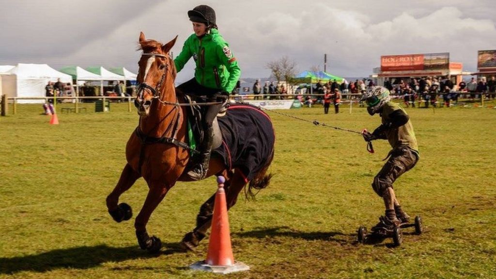 Riders compete in extreme horseboarding