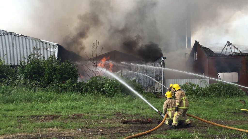 Fire crews tackle large fire at Lancashire sawdust mill