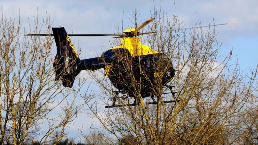 Neighbours jailed for shining laser pen at police helicopter