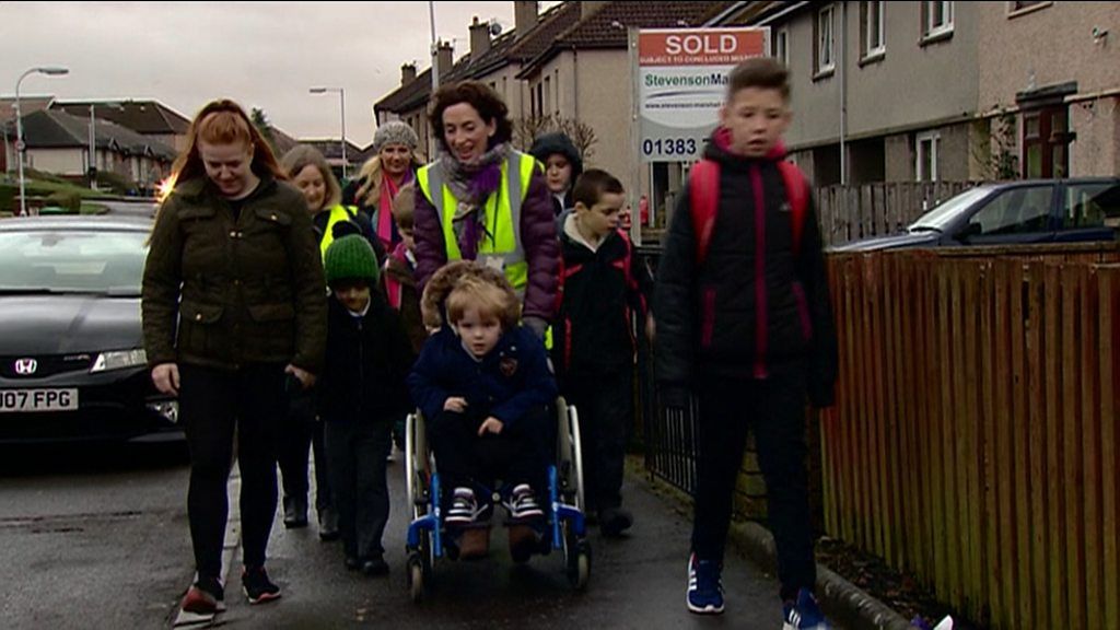 School's 'walking bus' scheme helps reduce absenteeism