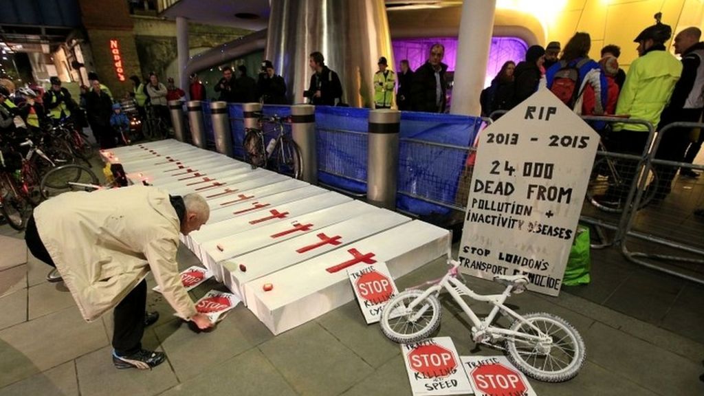 'Coffin' protest over cyclists' safety