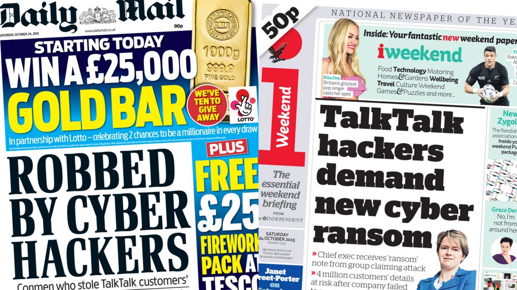 Newspaper Headlines: TalkTalk Cyber-attack Fraud Fears, Xi Visit And A ...