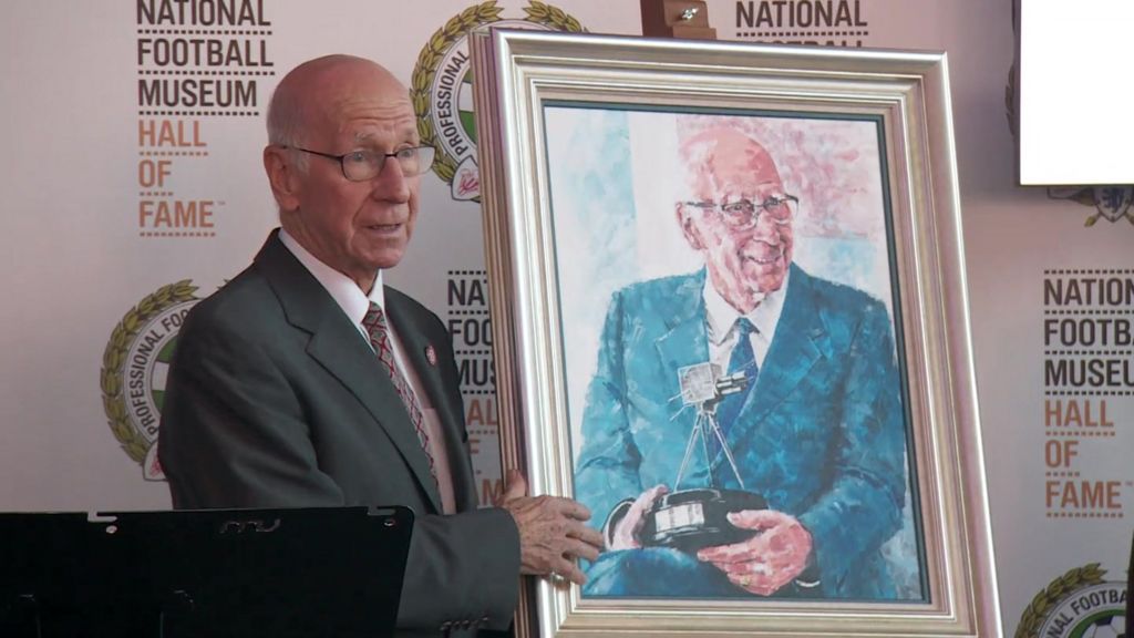 Portrait of football star Sir Bobby Charlton unveiled
