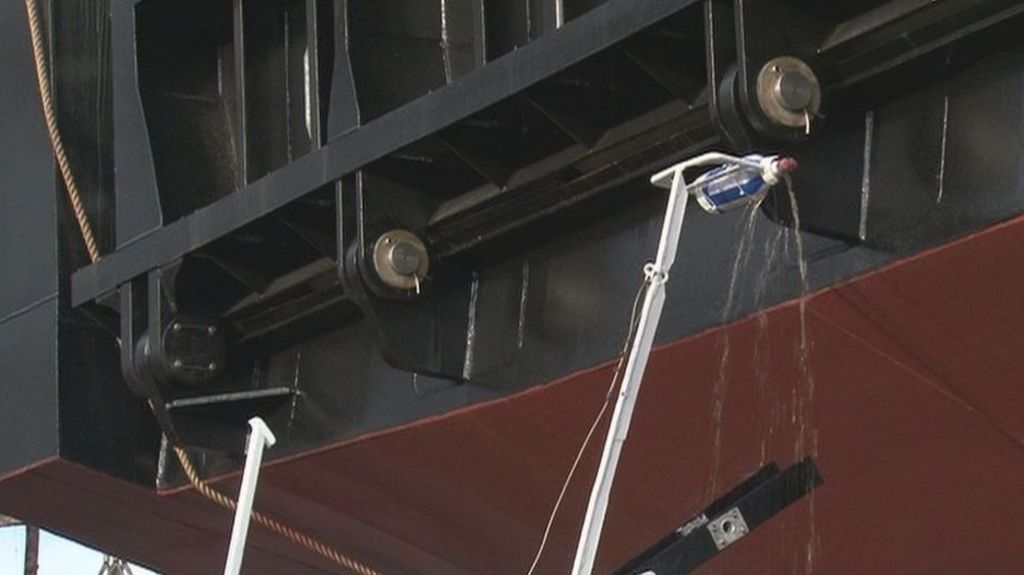 VIDEO: New 12m ferry gets stuck at launch