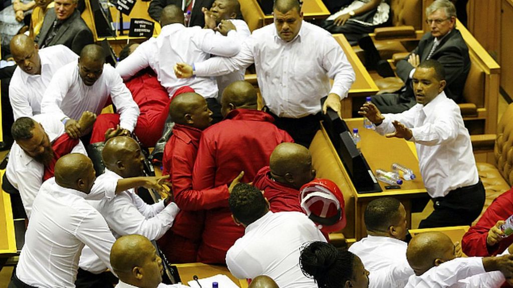 South Africa Zuma: Violence at State of Nation address