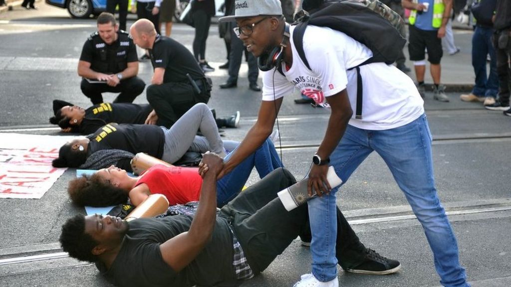 Black Lives Matter protests stop cars and trams across England